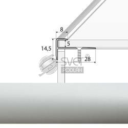 C24  SCHODOV PROFIL K  VINYLOM 5MM STRIEBRO 2,7